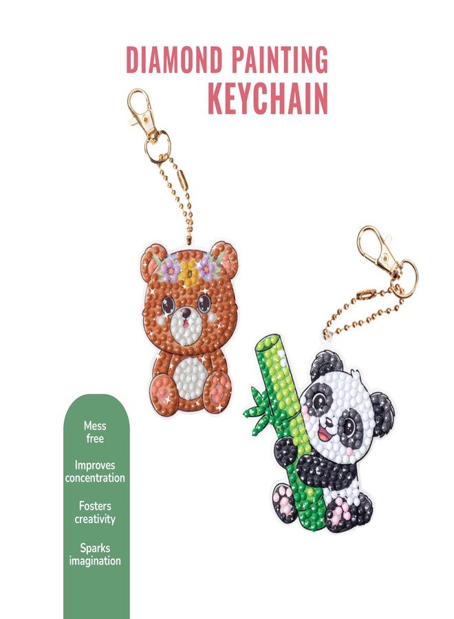 itsy-bitsy Itsy Bitsy DIY Diamond Painting Key Chain Kit Bear & Panda 8 X 7CM 2pc Box | Art & Craft, Creative, Fun & Activity Kit | Gift for Kids, Adult - Image 2